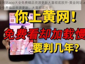 黄金网站app大全免费精品资源更新大喜彻底放开-黄金网站 app 大全免费精品资源更新，大喜彻底放开