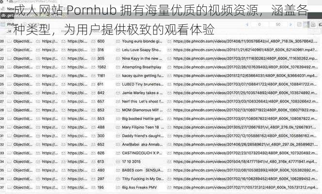 成人网站 Pornhub 拥有海量优质的视频资源，涵盖各种类型，为用户提供极致的观看体验