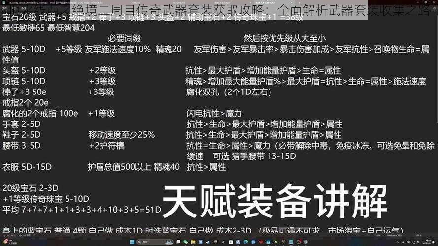 地平线西之绝境二周目传奇武器套装获取攻略：全面解析武器套装收集之路