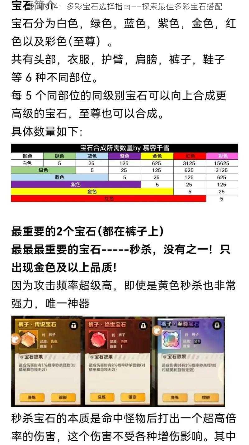 我叫MT4：多彩宝石选择指南——探索最佳多彩宝石搭配