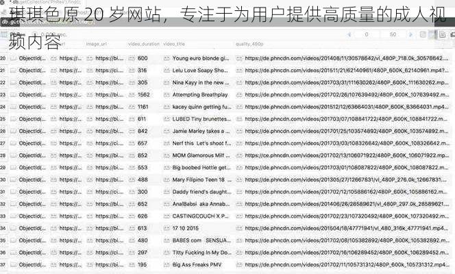 琪琪色原 20 岁网站，专注于为用户提供高质量的成人视频内容