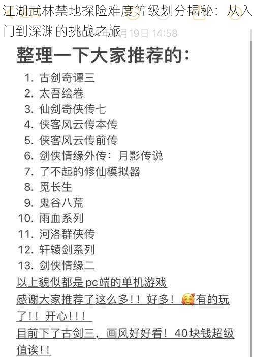 江湖武林禁地探险难度等级划分揭秘：从入门到深渊的挑战之旅