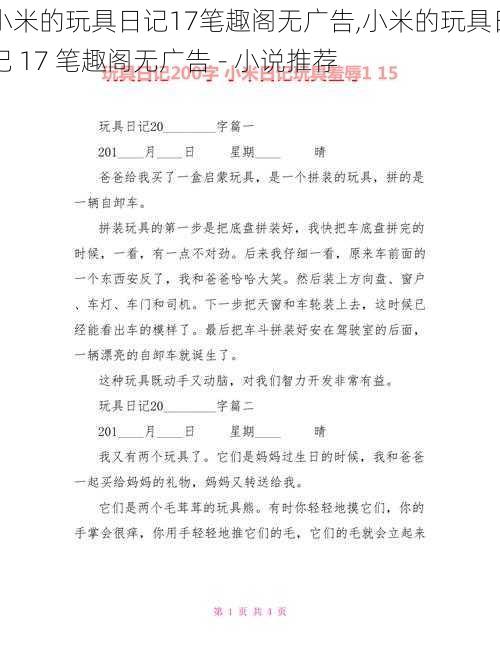 小米的玩具日记17笔趣阁无广告,小米的玩具日记 17 笔趣阁无广告 - 小说推荐