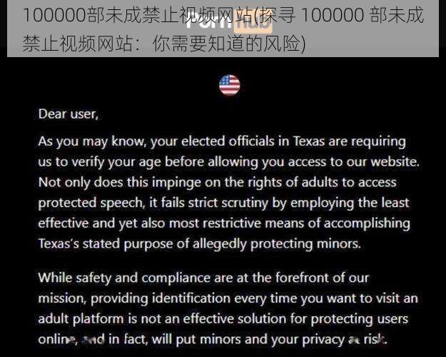 100000部未成禁止视频网站(探寻 100000 部未成禁止视频网站：你需要知道的风险)