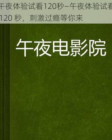 午夜体验试看120秒—午夜体验试看 120 秒，刺激过瘾等你来