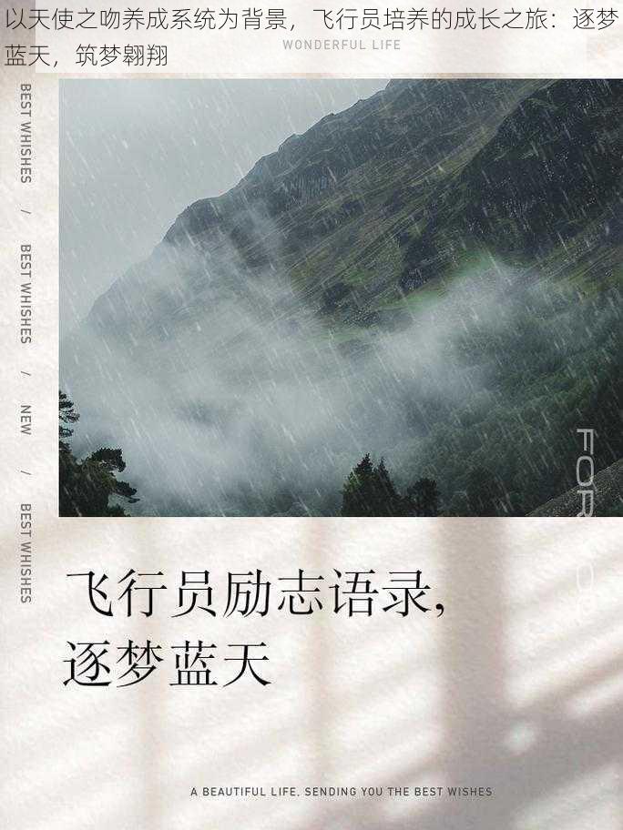 以天使之吻养成系统为背景，飞行员培养的成长之旅：逐梦蓝天，筑梦翱翔