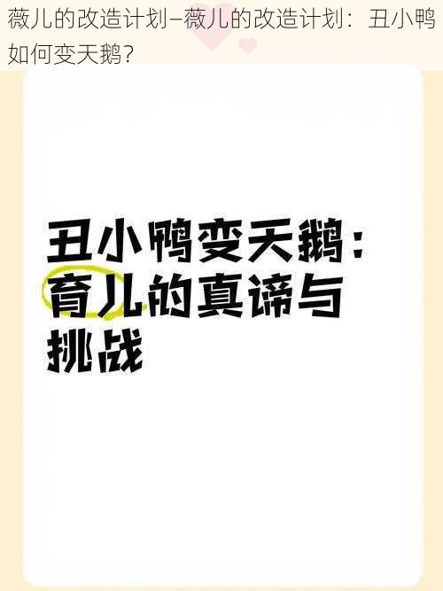 薇儿的改造计划—薇儿的改造计划：丑小鸭如何变天鹅？