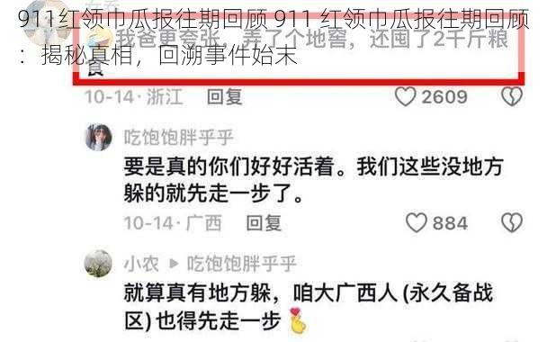 911红领巾瓜报往期回顾 911 红领巾瓜报往期回顾：揭秘真相，回溯事件始末