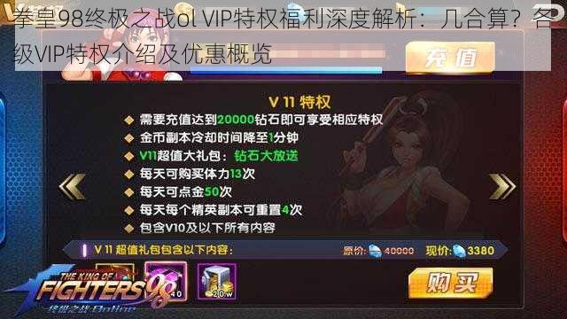 拳皇98终极之战ol VIP特权福利深度解析：几合算？各级VIP特权介绍及优惠概览