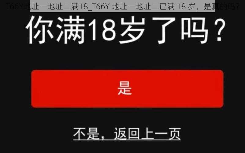 T66Y地址一地址二满18_T66Y 地址一地址二已满 18 岁，是真的吗？