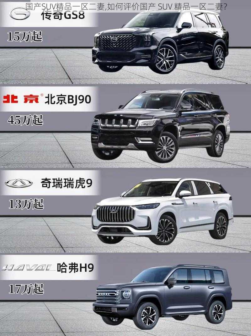 国产SUV精品一区二妻,如何评价国产 SUV 精品一区二妻？