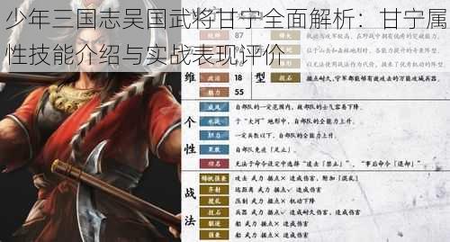 少年三国志吴国武将甘宁全面解析：甘宁属性技能介绍与实战表现评价