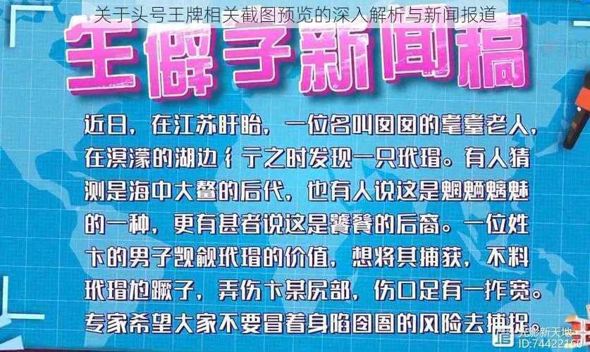 关于头号王牌相关截图预览的深入解析与新闻报道