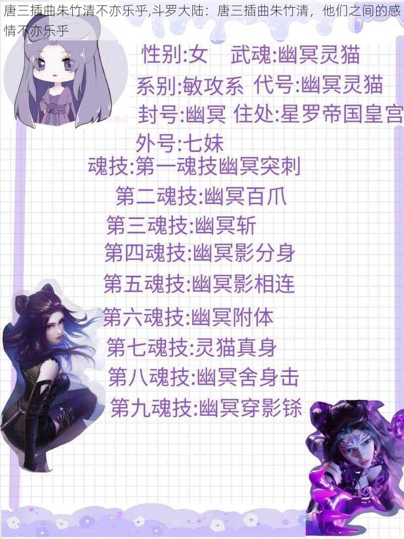 唐三插曲朱竹清不亦乐乎,斗罗大陆：唐三插曲朱竹清，他们之间的感情不亦乐乎