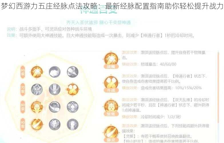 梦幻西游力五庄经脉点法攻略：最新经脉配置指南助你轻松提升战力